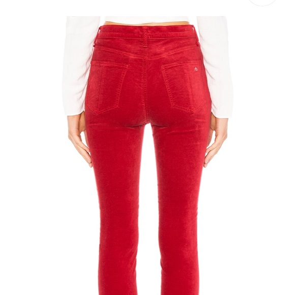 HIGH RISE VELVET SKINNY IN CHILI PEPPER - Picture 4 of 4